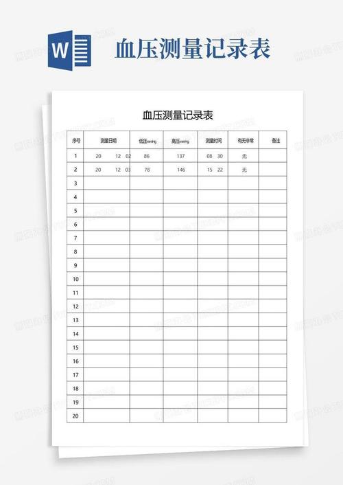 血压监测(血压监测记录表)